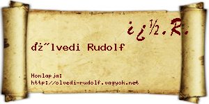 Ölvedi Rudolf névjegykártya